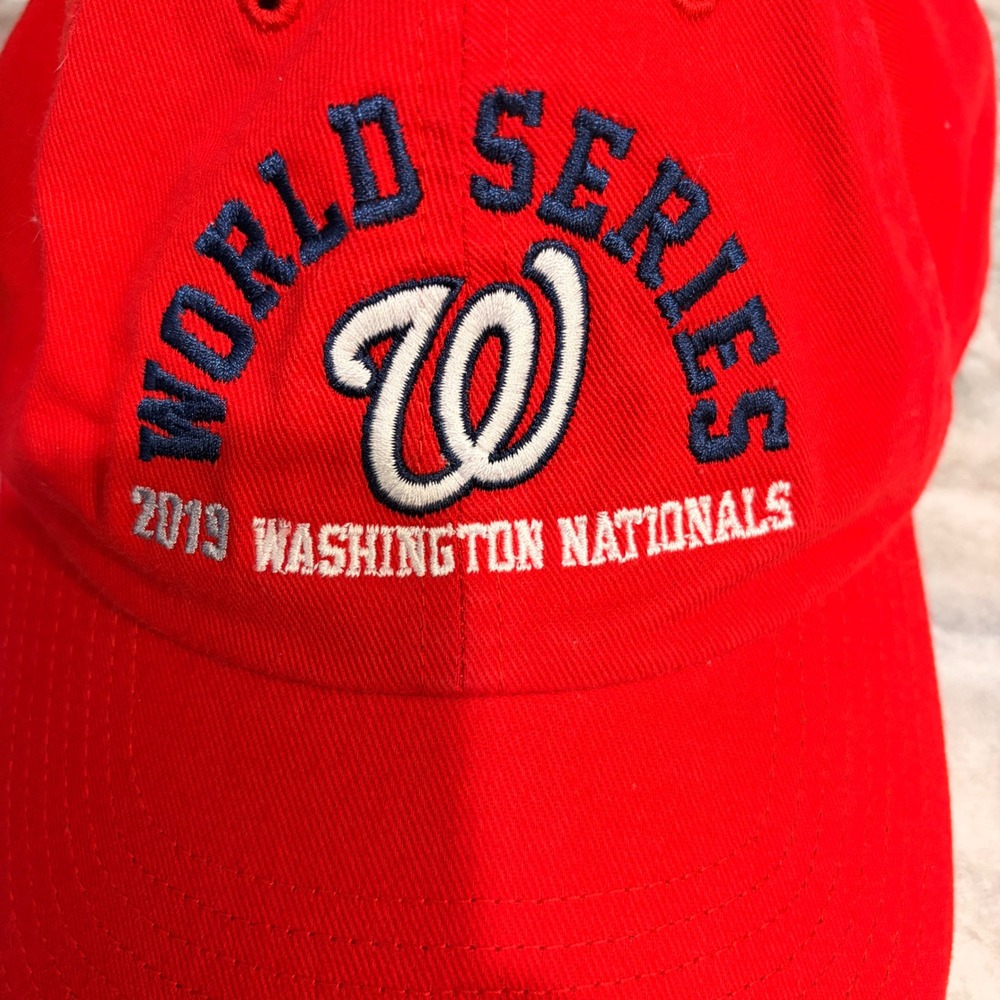 47 Brand Washington Nationals 2019 World Series Hat Red Adjustable Baseball Cap - Picture 9 of 10